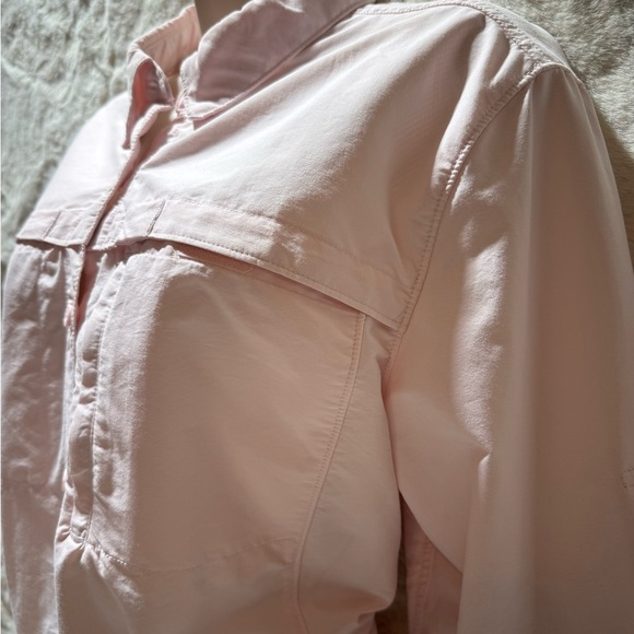 LL BEAN WOMEN'S VENTED LONG SLEEVE Soft Pink FISHING SHIRT - SIZE XL - Picture 4 of 14